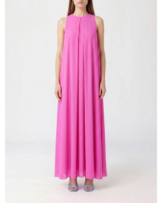 Gianluca Capannolo Pink Off-The-Shoulder Silk Midi Tunic For Ceremonies