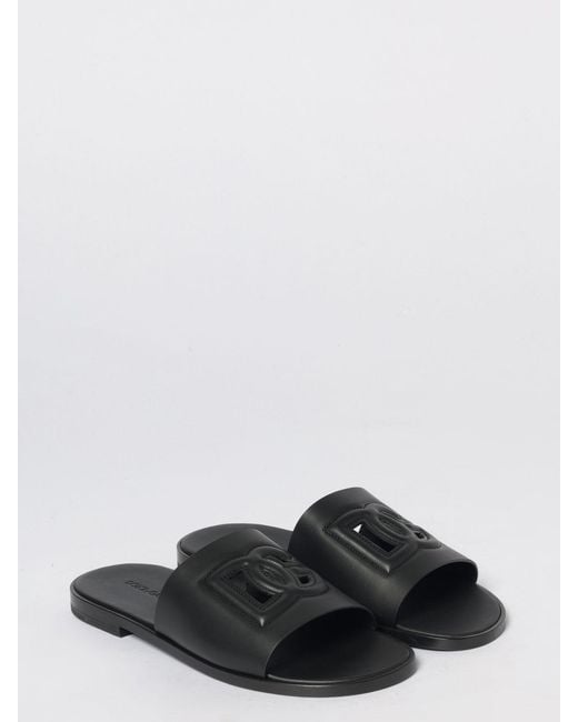 Dolce & Gabbana White Dolce &Amp Gabbana Leather Slippers for men