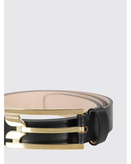 Victoria Beckham White Smooth Calfskin Leather Belt With Monogram Buckle