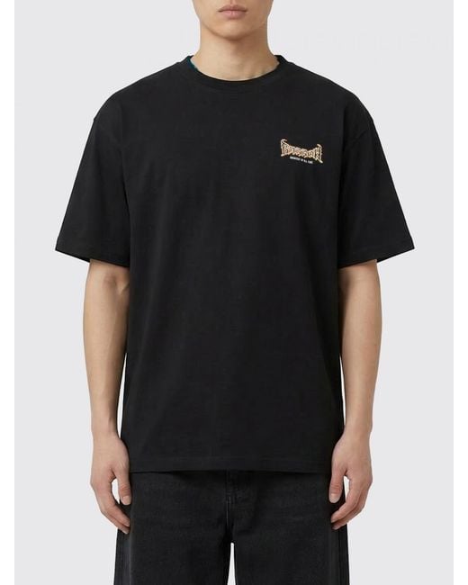 Barrow Black Cotton T-Shirt With Skull Print for men