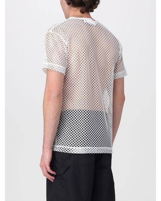 COMME DES GARÇONS PLAY White Comme Des GarÇ Ons Play Mesh Nylon T-Shirt With Embroidered Logo for men
