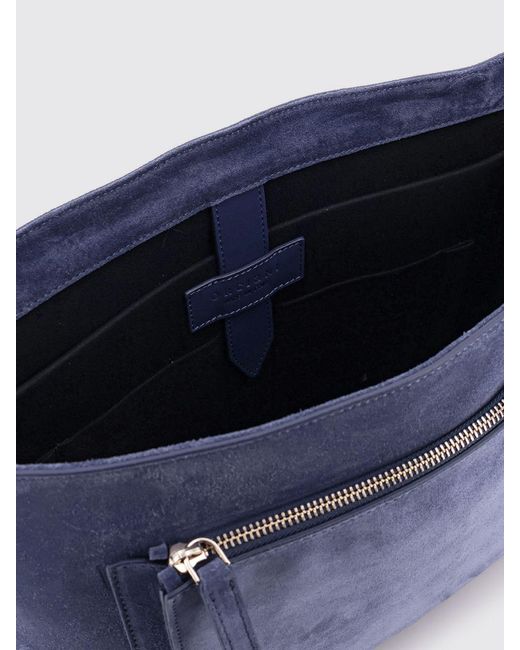 Orciani Purple Suede Shoulder Bag for men