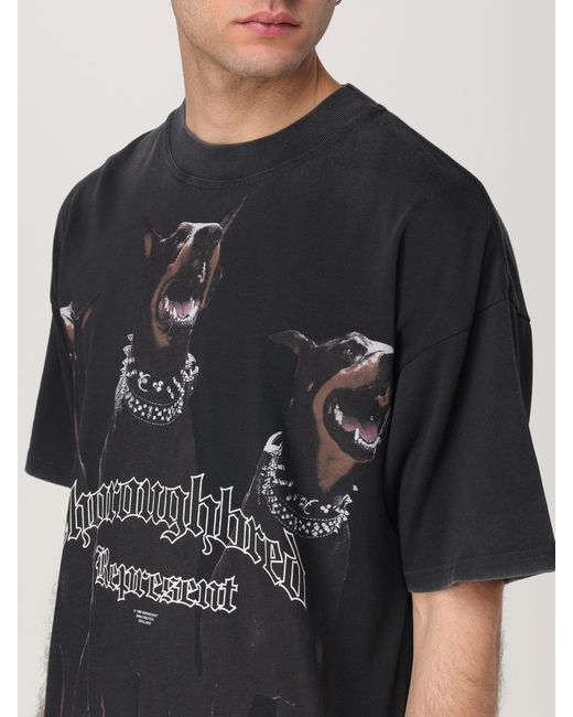 Represent Black Graphic Print Relaxed T-Shirt for men
