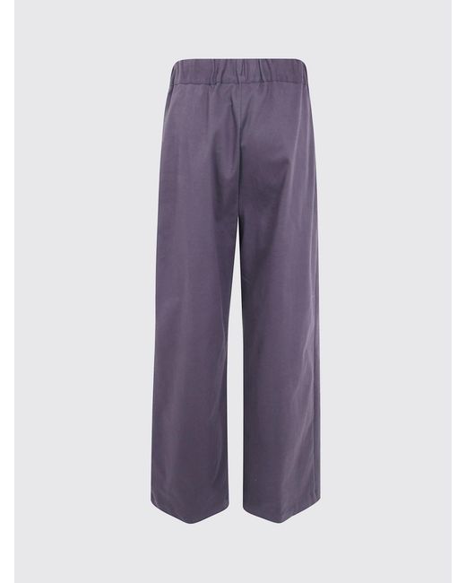 Semicouture Purple High-Waisted Wide-Leg Trousers