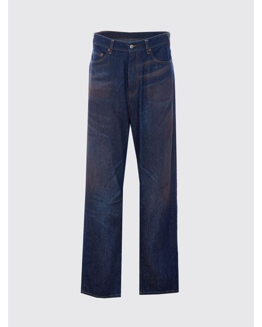 MM6 by Maison Margiela Blue Cotton Straight Jeans for men