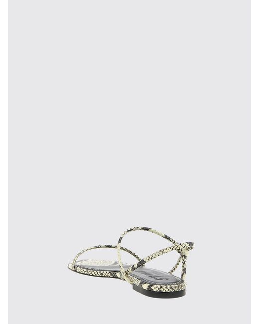 Staud White Laurel Python-Print Leather Low-Heeled Sandals