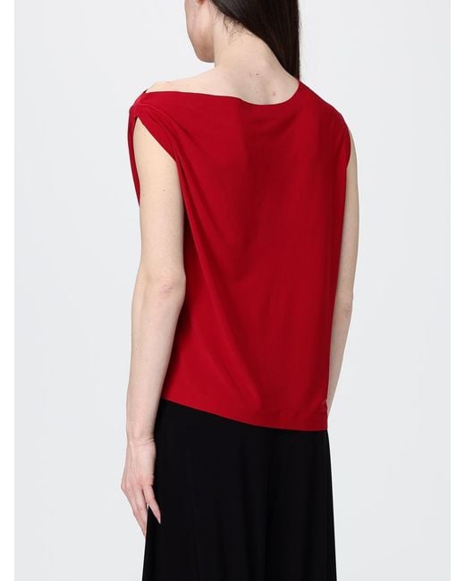 Norma Kamali Red Asymmetric Jersey Top