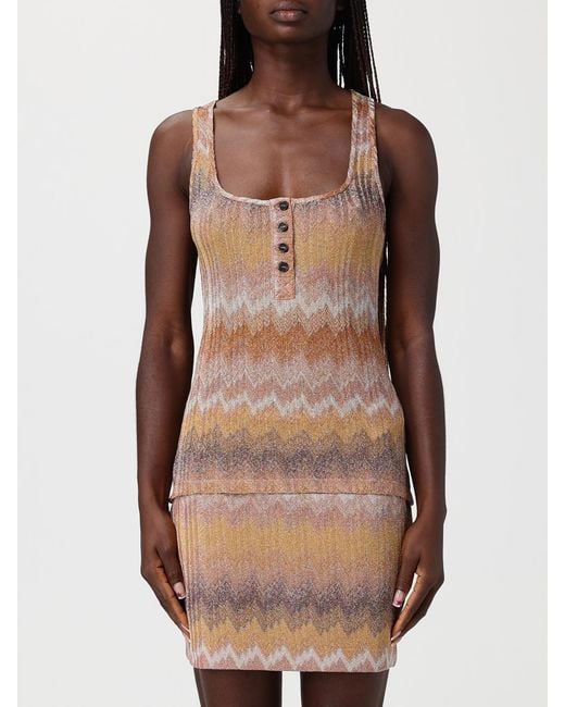 Missoni Brown Zig Zag Lurex Viscose Top