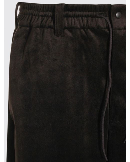 Y-3 Black Velvet Trousers With Drawstring Waist And Side Pockets for men