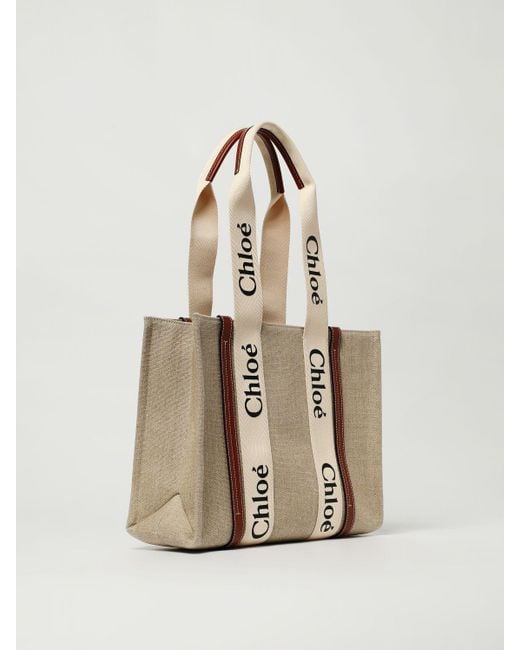 Borsa Woody di Chloé in Natural