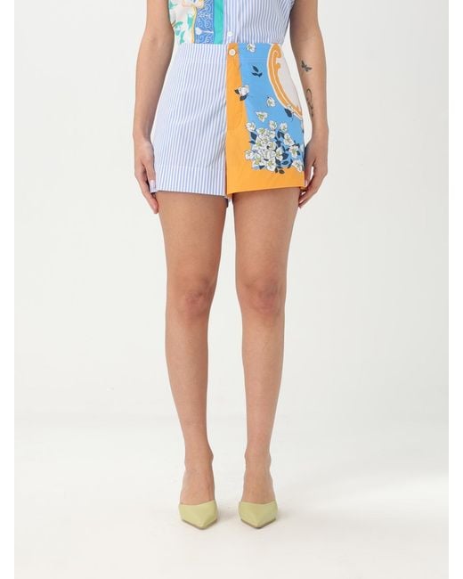 Moschino Blue Printed Panel Shorts