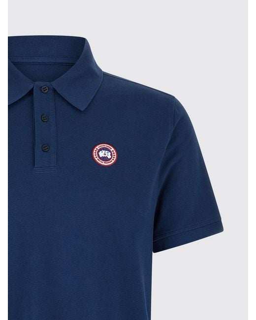 Canada Goose Blue Logo Cotton Polo Shirt for men