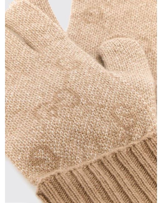 Gucci Natural Cashmere Blend Gloves With Gg Jacquard Monogram