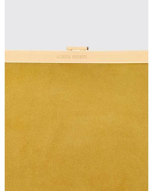 Alberta Ferretti Yellow Suede Clutch