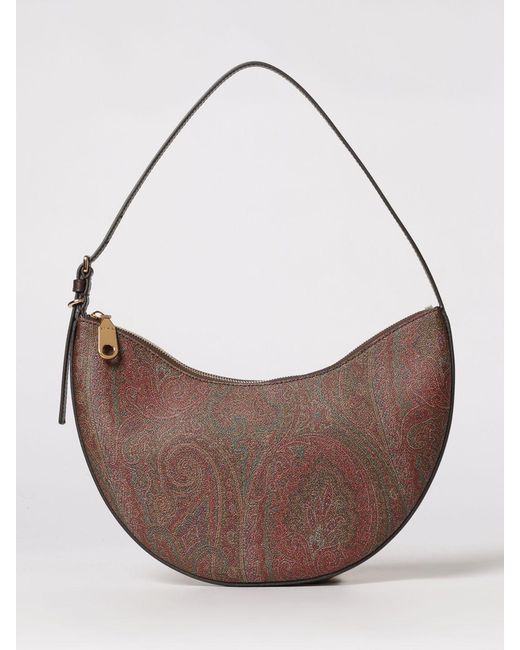 Etro Brown Essential Paisley Print Coated Cotton Bag
