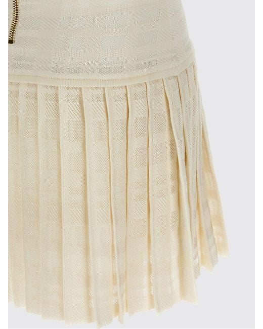 Balmain White Viscose Blend Dress With Buttons