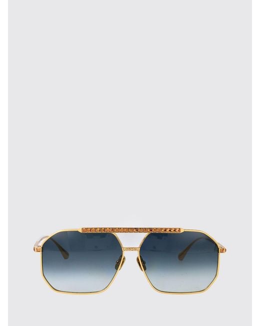Anna Karin Karlsson Blue Le Boss 2.0 Metal Sunglasses With Swarovski Crystals