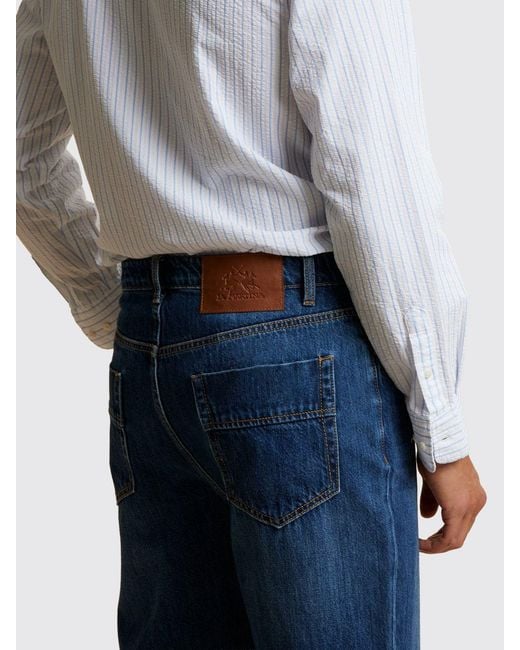 Vaqueros Rectos Regular Fit De Denim De Algodón La Martina de hombre de color Blue