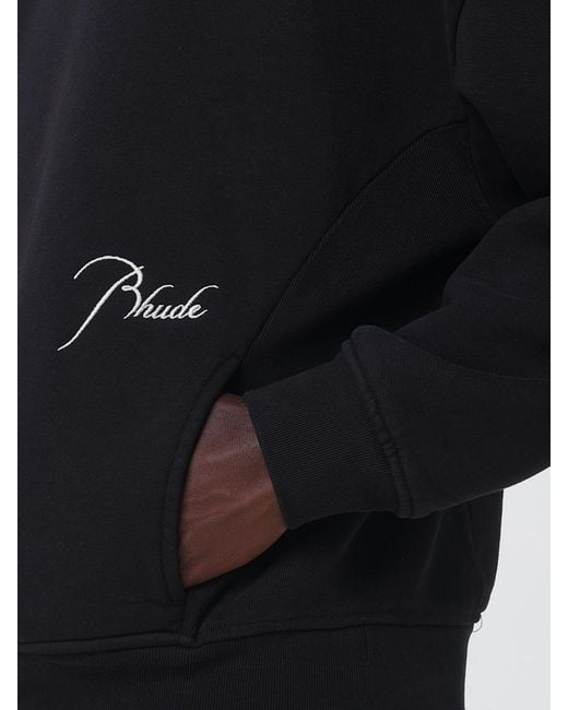 Rhude Blue Cotton Crewneck Sweatshirt With Logo for men