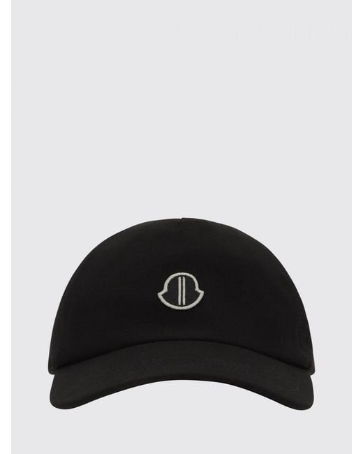 RICK OWENS MONCLER Black Moncler Cotton Hat With Logo for men