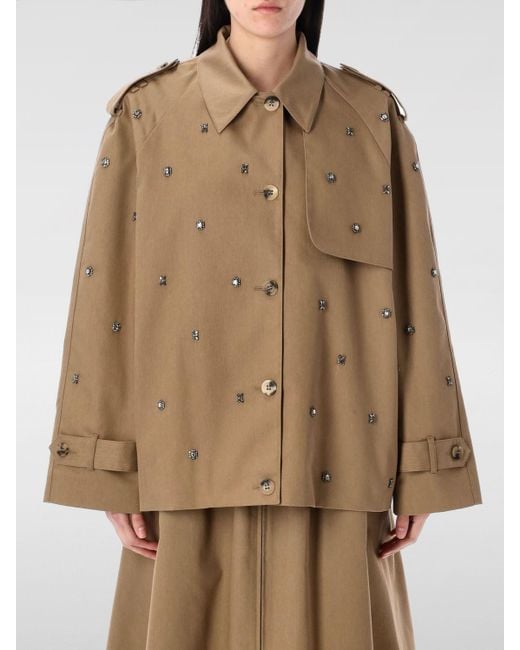 Golden Goose Deluxe Brand Brown Kristallverzierte Baumwolltrenchcoat