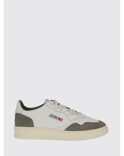 Autry White Medalist Low Two-Tone Calfskin And Suede Trainers for men