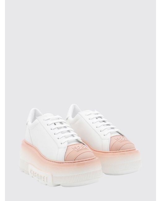 Casadei White Nexus Leather Sneakers