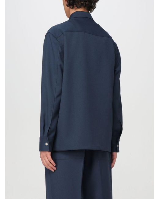 Camicia con zip di Jil Sander in Blue da Uomo