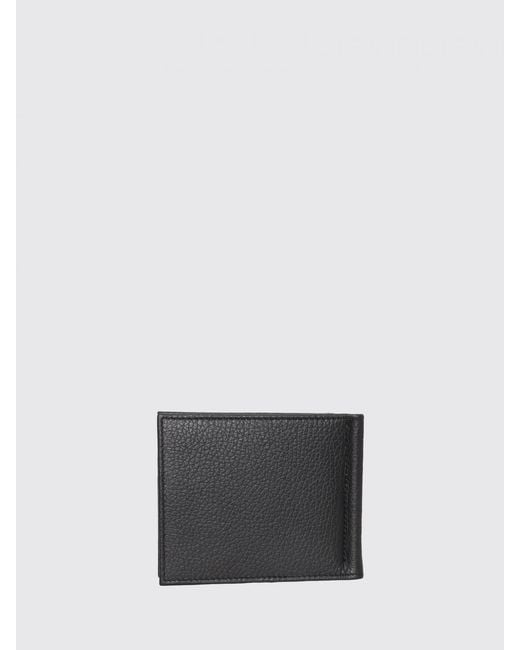 Orciani Gray Micron Hammered Leather Wallet for men