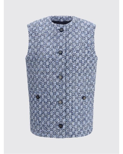 Gucci Blue Cotton Gg Vest