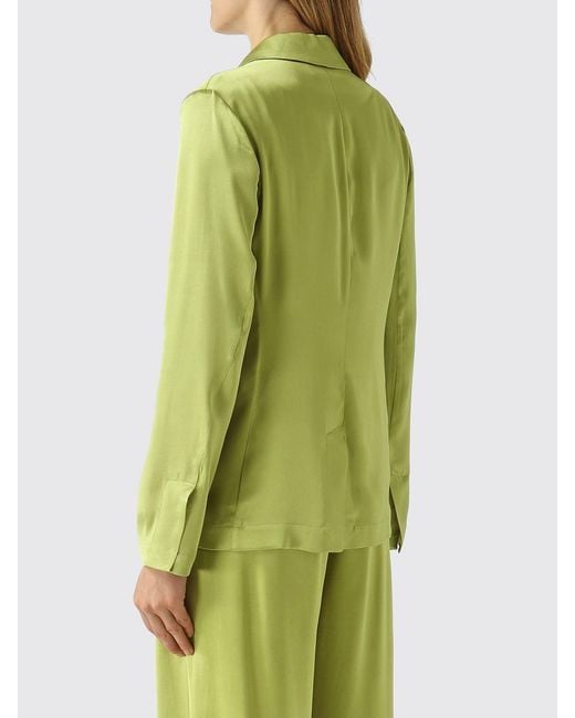 Maliparmi Green Single Breasted Satin Blazer