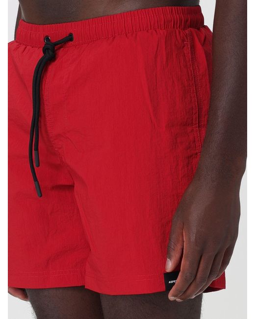 Aspesi Red Nylon Swim Shorts for men