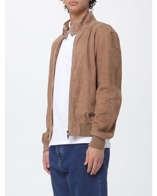 Boglioli Blue Suede Bomber Jacket for men