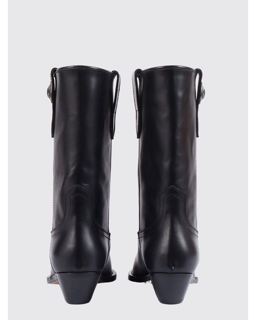Via Roma 15 Black Leather Ankle Boots
