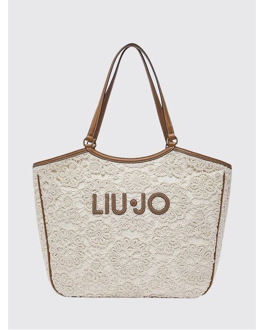 Liu Jo Natural Lace Bag With Applied Logo