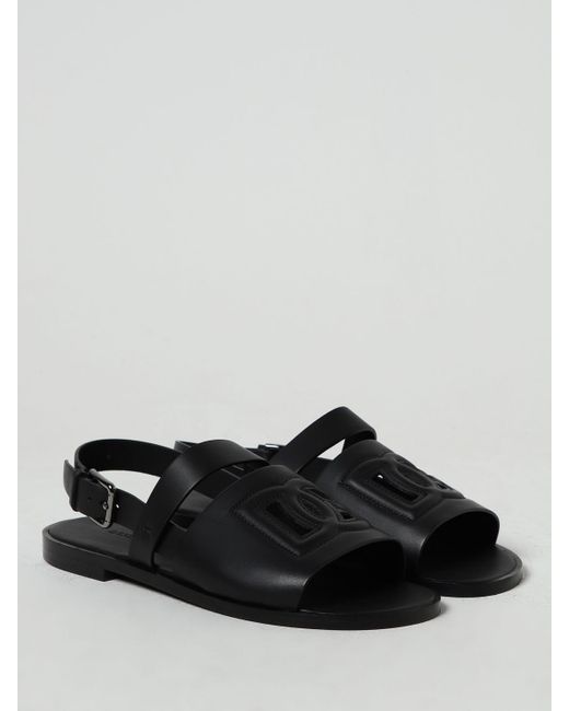 Sandalo in pelle di Dolce & Gabbana in Black da Uomo
