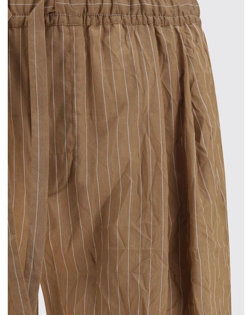 Dolce & Gabbana Brown Dolce &Amp Gabbana Pinstriped Cotton Blend Wide Leg Trousers for men