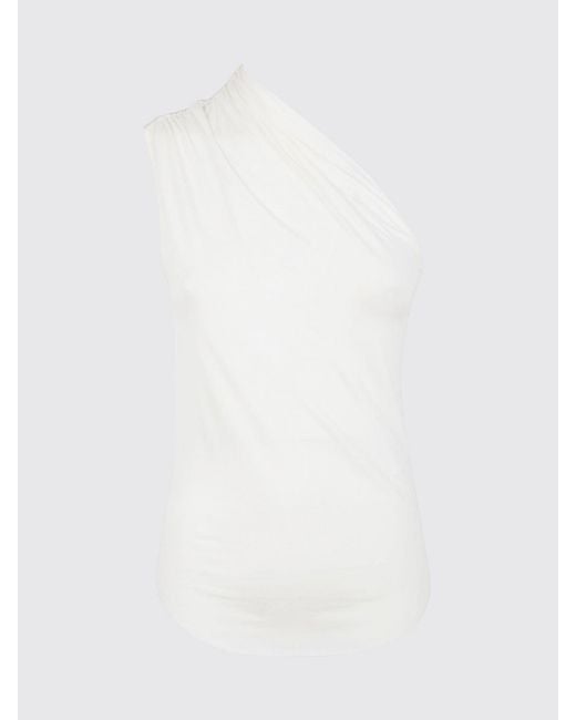 Thom Krom Blue Stretch Jersey One-Shoulder Top