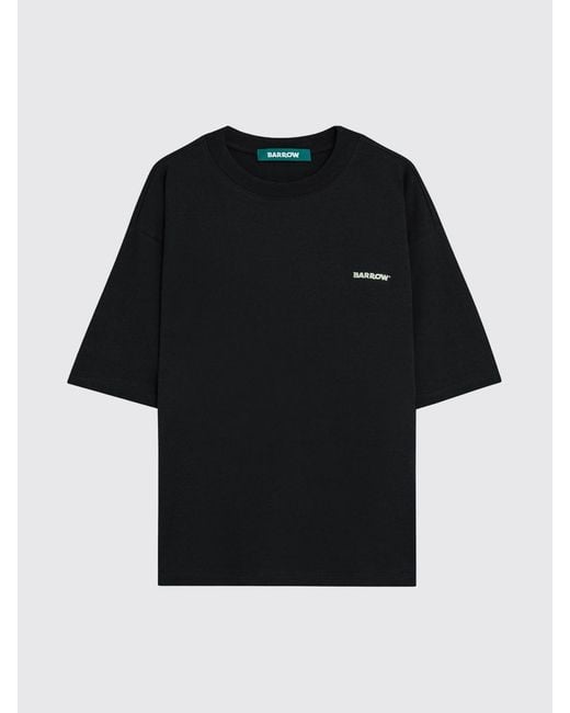 Barrow Black Cotton T-Shirt With Logo for men