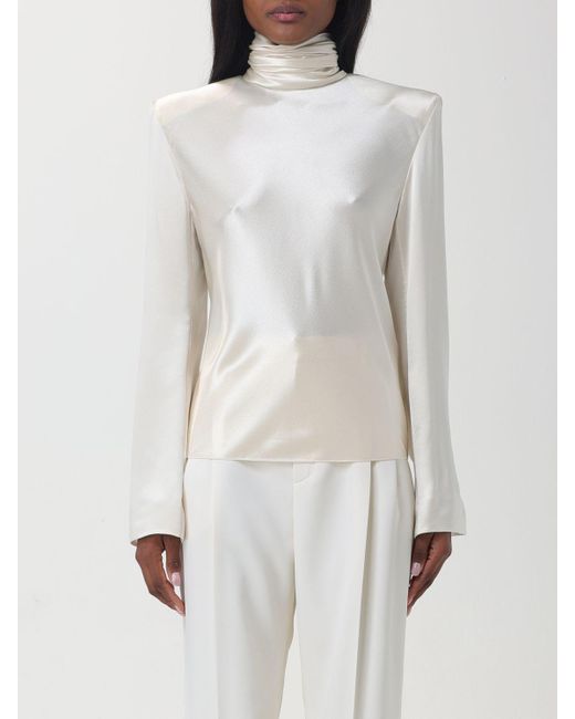 Blusa in seta di Saint Laurent in White