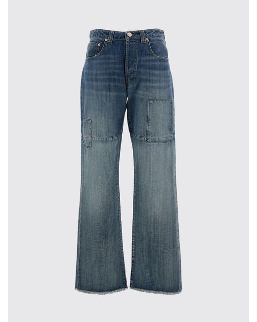 Wales Bonner Blue High-Rise Wide-Leg Cotton Denim Jeans
