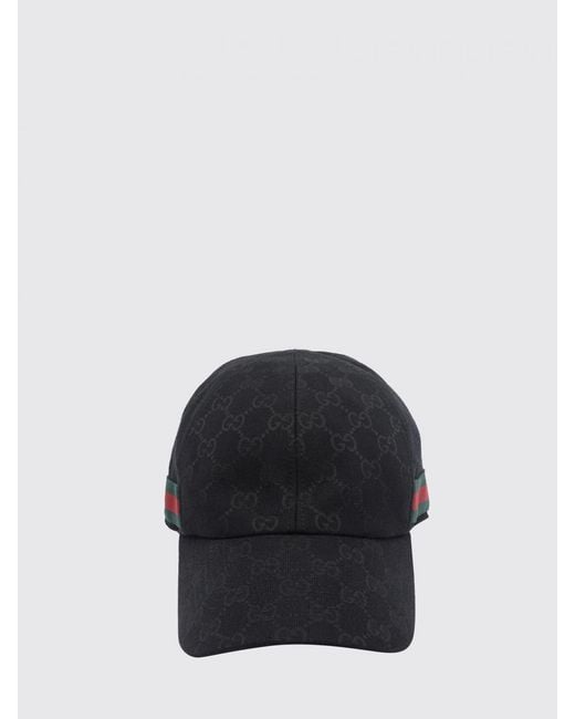 Gucci Black Striped Gg Monogram Jacquard Baseball Cap for men