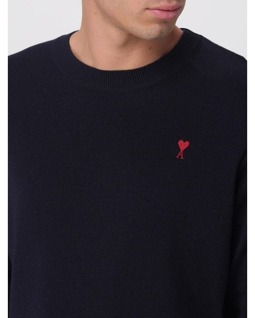 AMI Rundhalsoberteil Mit Gesticktem Logo in Blue für Herren