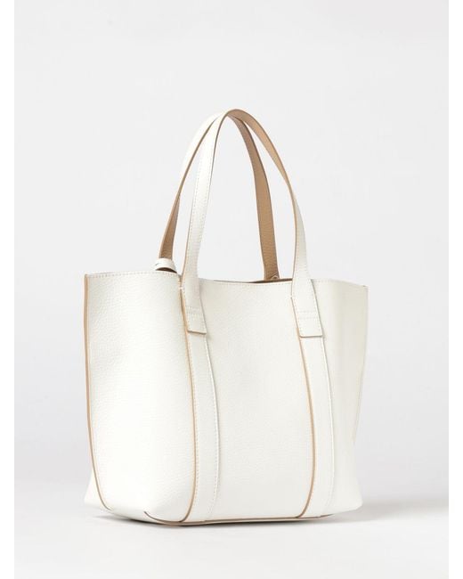 Hogan Natural Grained Calfskin Leather Tote Bag