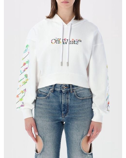 Off-White c/o Virgil Abloh Blue Cotton Hoodie With Logo