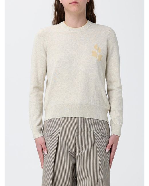 Isabel Marant Natural Wool And Cotton Crewneck Pullover