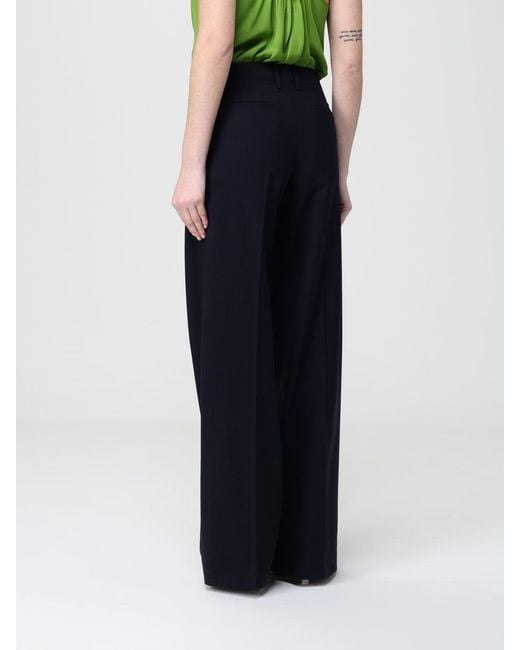 PT Torino Blue Wide Leg Stretch Virgin Wool Trousers