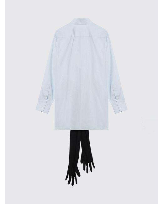 MM6 by Maison Margiela White Cotton Shirt With Belt