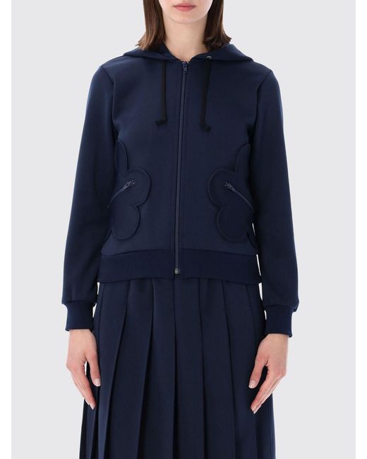 Comme des Garçons Blue Comme Des GarÇ Ons Polyester Zip-Up Jumper With Side Pockets
