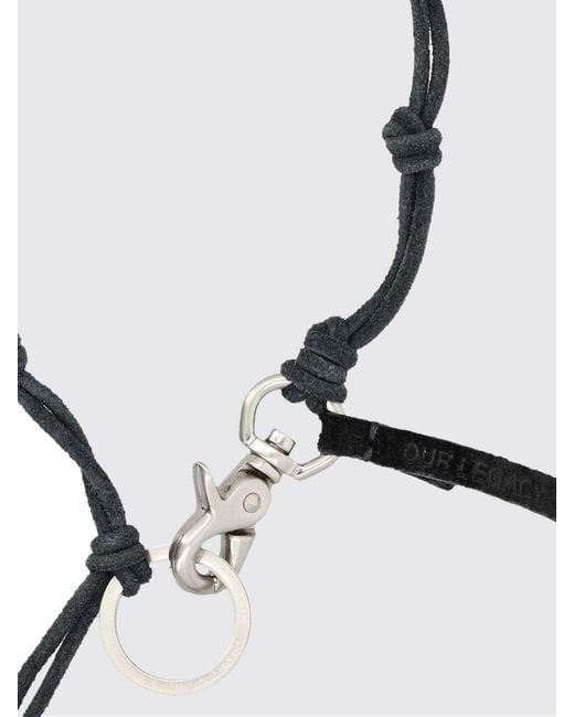 Our Legacy Black Ladon Leather Keychain for men